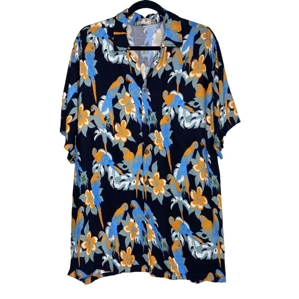 Vintage Koko Knot Resort Wear Parrot Hawaiian Button-Up Shirt Size XL